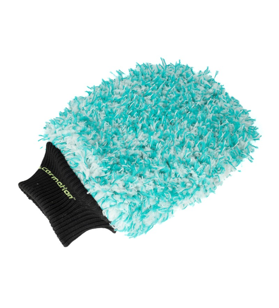 Gant de lavage et polissage auto, microfibre + chenille fine