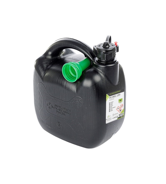 Fuel jerrycan, plastic, 5L, oval, black