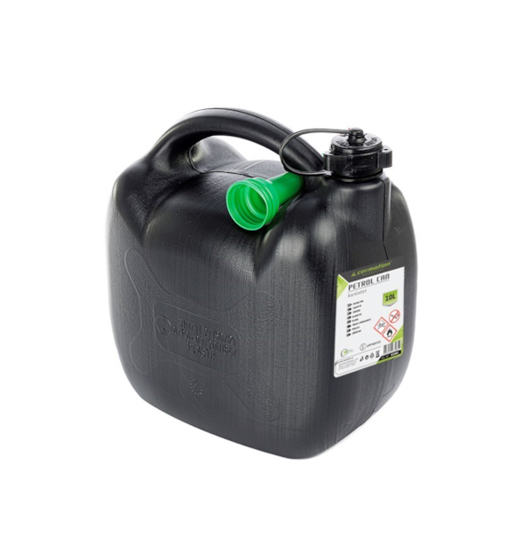 Jerrican en plastique pour carburant, 10L,ovale noir