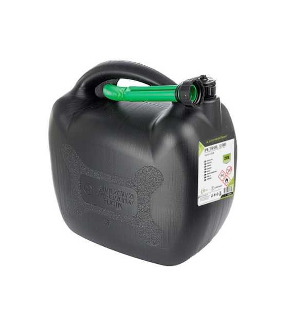 Kanister plastikowy na paliwo, 20L, owalny, czarny