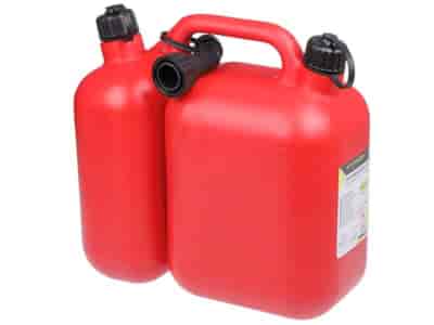 Jerrican à deux chambres carburant/huile, 5 + 2,5 L