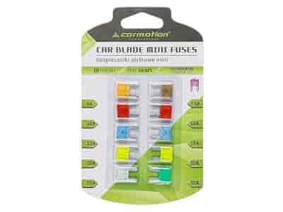 Blade fuses  MINI with LED indicator, 10 pcs