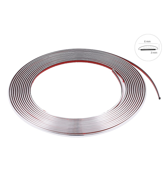 Bande décorative de voiture, chrome, 40 mm x 8m (58994)