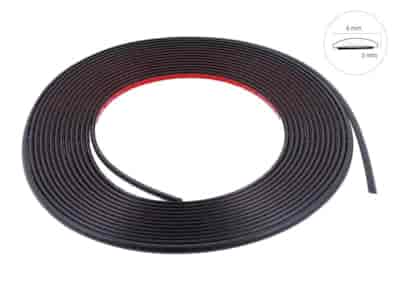 Bande décorative de voiture, noir mat, 6 mm x 8 m (86170)