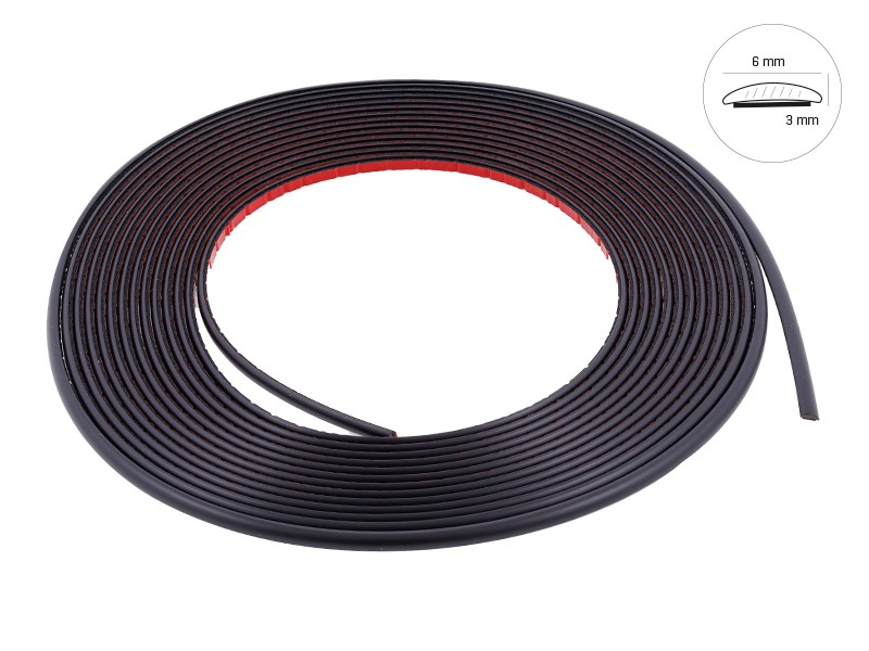 Car styling strip, black matt, 6 mm x 8 m (86170)