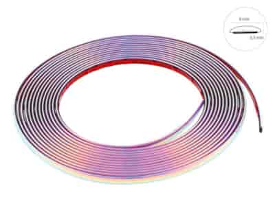 Car styling strip, chrome chameleon, 9mm x 8m