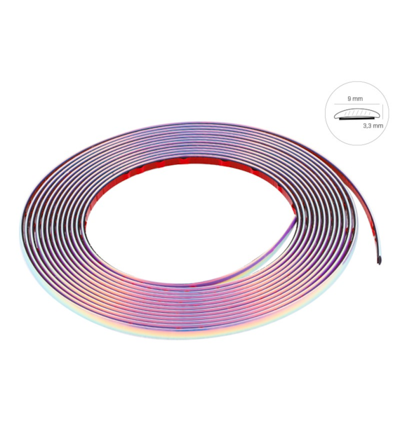Car styling strip, chrome chameleon, 9mm x 8m