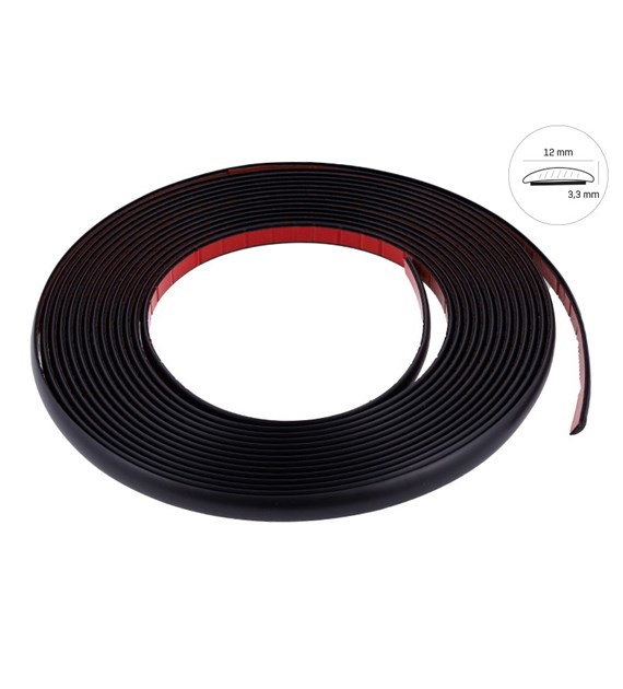 Bande décorative de voiture, noir mat, 12 mm x 8 m (86172)