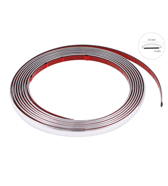 Bande décorative de voiture, chrome, 14 mm x 5 m (58995)