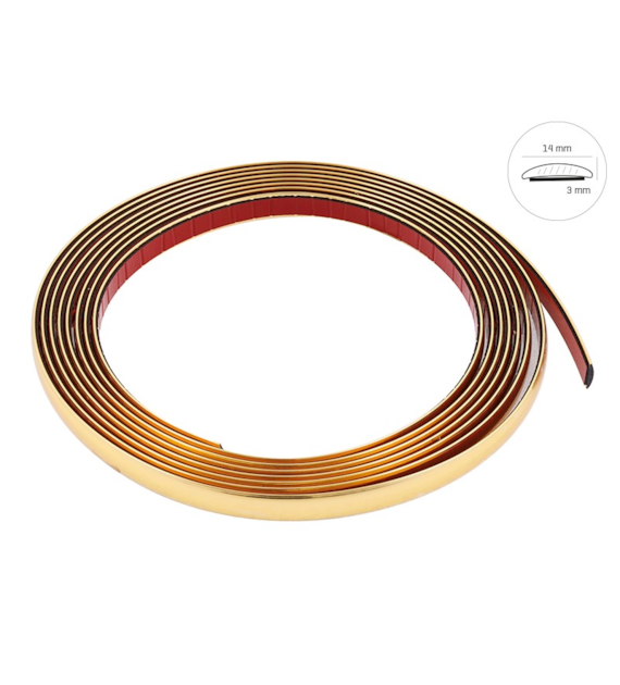 Bande décorative de voiture, dorée, 14 mm x 5m (86746)