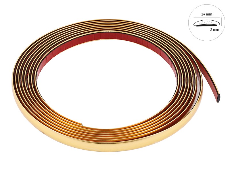 Car styling strip, gold, 14mm x 5m (86746)