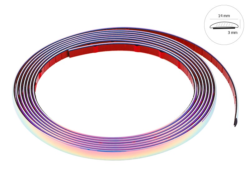 Bande décorative de voiture, arc-en-ciel, 14mm x 5m