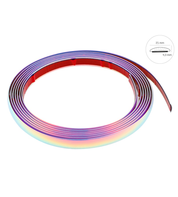 Listwa dekoracyjna, chrom kameleon, 21 mm x 5 m