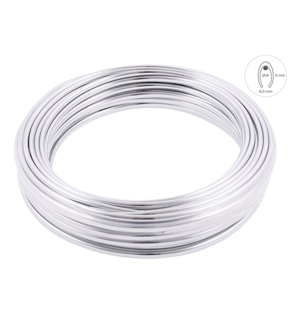 Bande de bordure décorative, chrome, 8 x 6 mm x 20 m