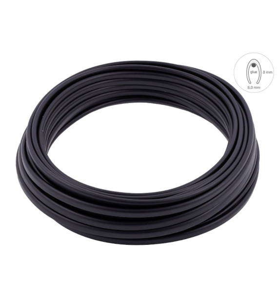 Listwa dekoracyjna rantowa, czarny mat, 8 x 6 mm x 20 m