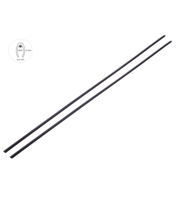 Pare-chocs de bord de porte, 65 cm, noir mat, 2 pcs.