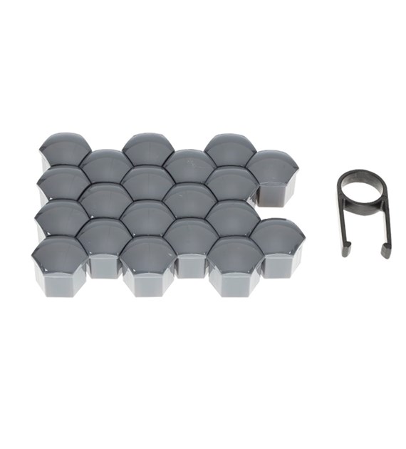 Nakładki na śruby 17 mm, grafit, 20 szt.