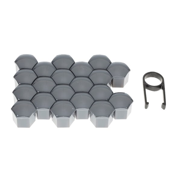 Nakładki na śruby 19 mm, grafit, 20 szt.