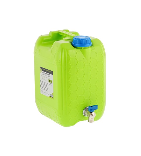 Water canister with short metal threaded valve, 10 L