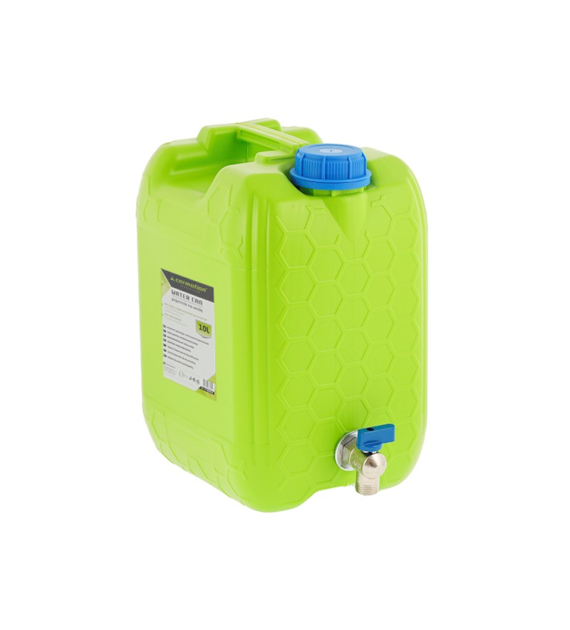 Bidon à eau avec courte valve filetée en métal, 10 L