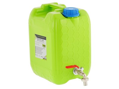 Water canister with long metal threaded tap valve, 10 L