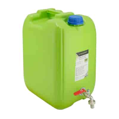Bidon à eau avec longue valve filetée en métal, 20 L