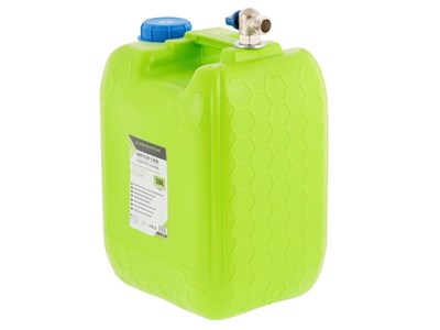 Water canister with metal short top threaded tap valve, 10 L