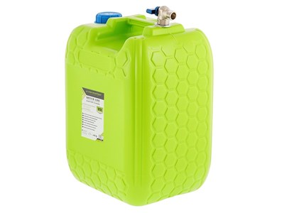 Water canister with metal short top threaded valve, 20 L