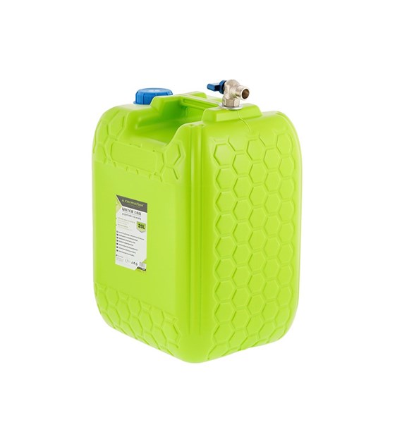 Water canister with metal short top threaded valve, 20 L