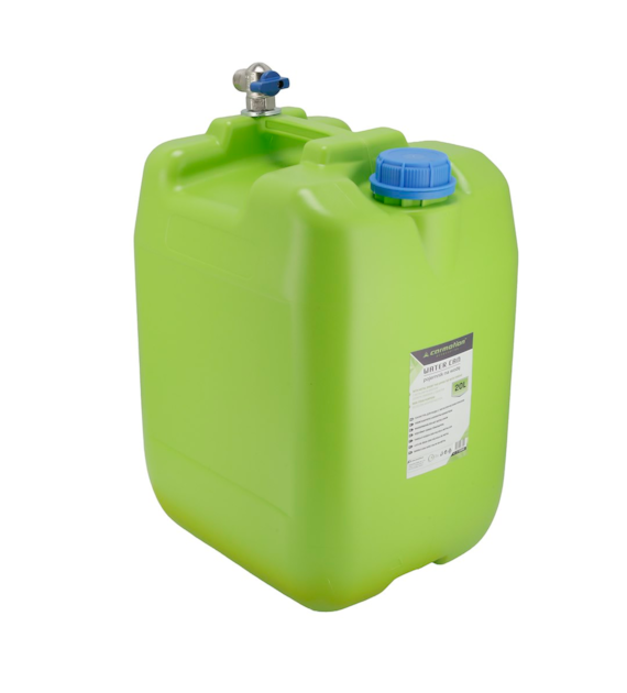 Bidon à eau avec courte valve filetée en métal au top, 20 L