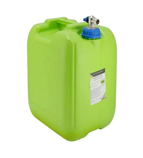 Bidon à eau avec valve en métal dans bouchon fileté au top, 20 L