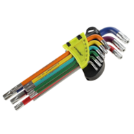 Clés hexagonales, 230 mm pour vis TORX, T10 - T50, 9 pcs, couleurs mixtes