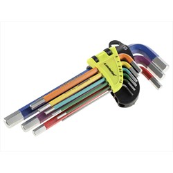 Klucze imbusowe 230 mm, rozmiary 1,5 -10 mm, 9 szt., kolorowe