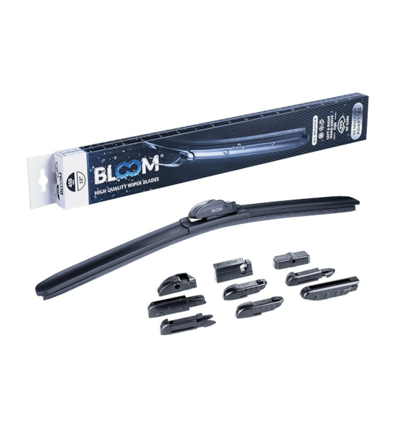 Pióro wycieraczki BLOOM M10 450 mm / 18  bezszkieletowe, 10 adapterów