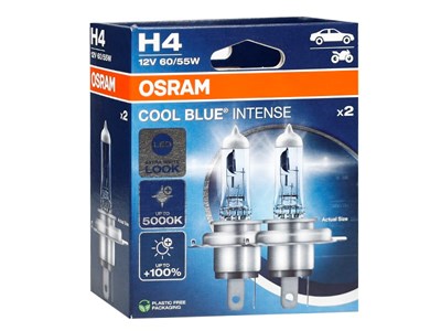 Żarówki OSRAM H4 12V 60/55W P43t Cool Blue Intense, +100%, 2 szt.