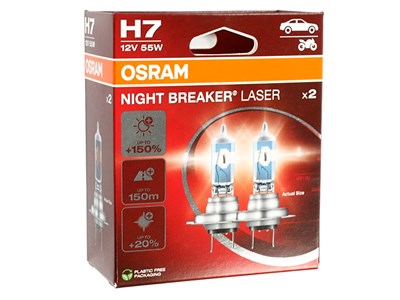 Żarówki OSRAM H7 12V 55W PX26d Night Breaker Laser, Next Generation +150%, 2 szt.