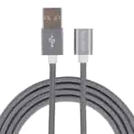 Kabel do ładowania i synchronizacji, w oplocie nylonowym, 120 cm, USB > magnes neodymowy