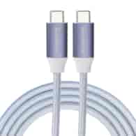 Kabel do ładowania i synchronizacji, w oplocie z mikrofibry, 120 cm, USB-C > USB-C