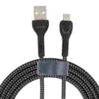 Kabel do ładowania i synchronizacji, w oplocie z mikrofibry, podświetlenie LED, 200 cm, USB > micro USB