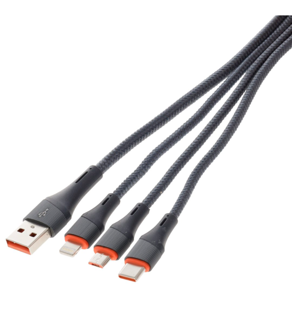 WAYME charging and sync cable 120 cm 3 w 1: USB > micro USB + Lightning + USB-C