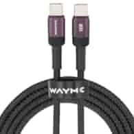 WAYME Kabel do ładowania i synchronizacji, w oplocie z mikrofibry, 100 cm, USB-C > USB-C, max 100W, fioletowy