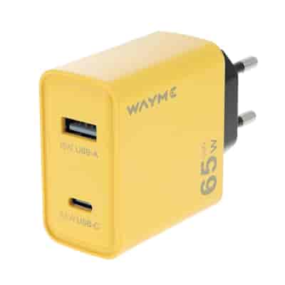 WAYME USB mains charger max 18W + USB-C max 65W GaN