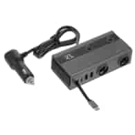 WAYME cigarette lighter 2-socket 12/24V with switches + 2x USB 3.6A + USB-C max 65W + retractable USB-C cable 80 cm max 65W