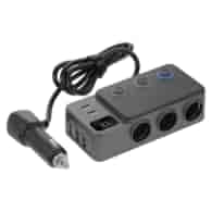 WAYME cigarette lighter 3-socket 12/24V with switches + 3x USB 3.6A + 2x USB-C max 35W + voltmeter