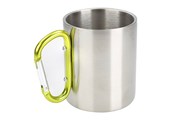 Steel mug, 300 ml with snap hook in handle