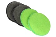 Jeu d'applicateurs éponges recouverts de microfibre avec pochette, diam. 12,5 cm, 4 pcs