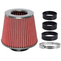 Filtr powietrza stożkowy 155x130x120 mm, czerwony/carbon, adaptery: 60, 63, 70 mm