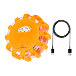 Lampa - flara ostrzegawcza 12 LED + 3 LED, akumulatorowa + kabel USB-C