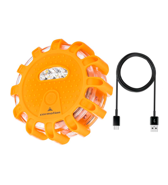 Akku Warnleuchte 12 LED + 3 LED + Kabel USB-C