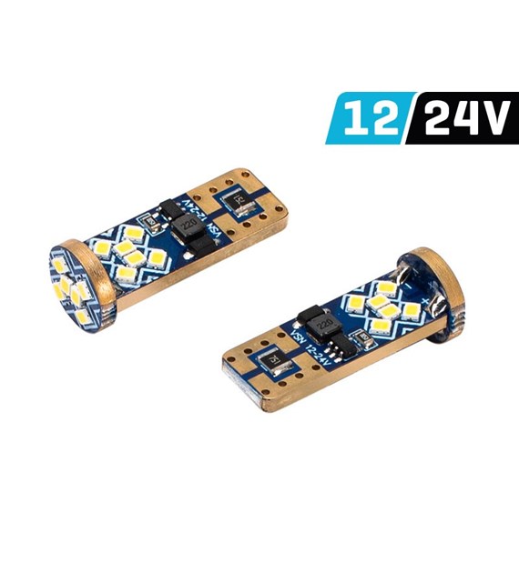 Żarówka VISION W5W (T10) 12/24V 18x 2016 SMD LED, CANBUS, biała, 2 szt.